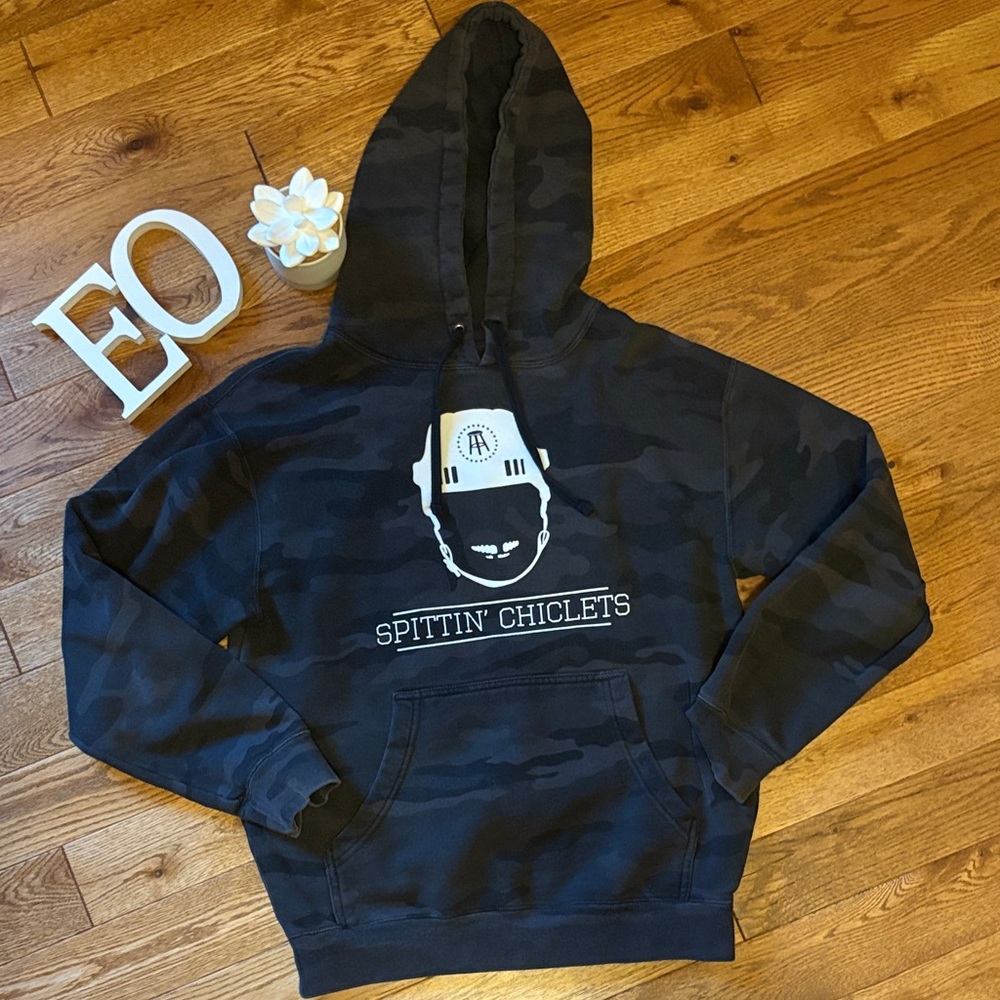 Spittin' Chiclets / Barstool Black Camouflage Men's Hoodie